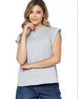 CAMISETA BÁSICA MANGA SISA GRIS