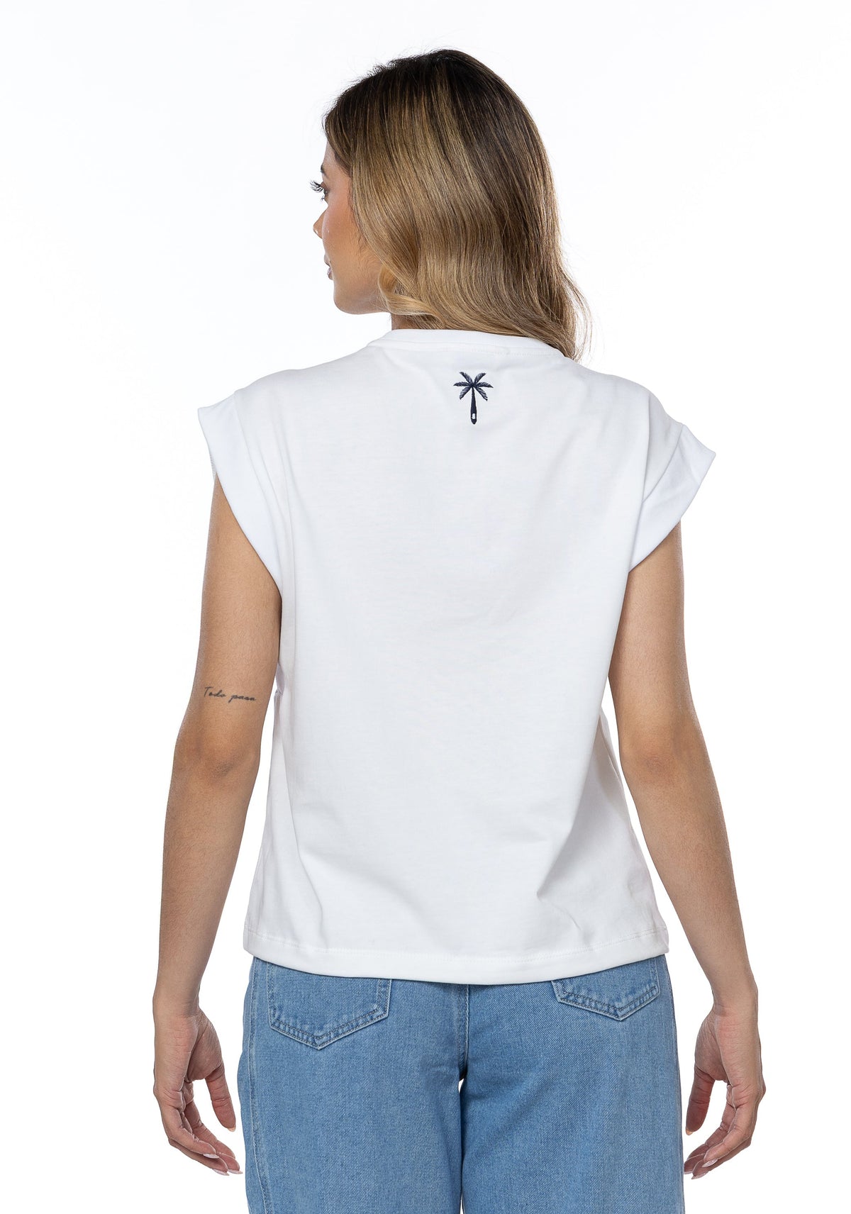 CAMISETA BÁSICA MANGA SISA BLANCA