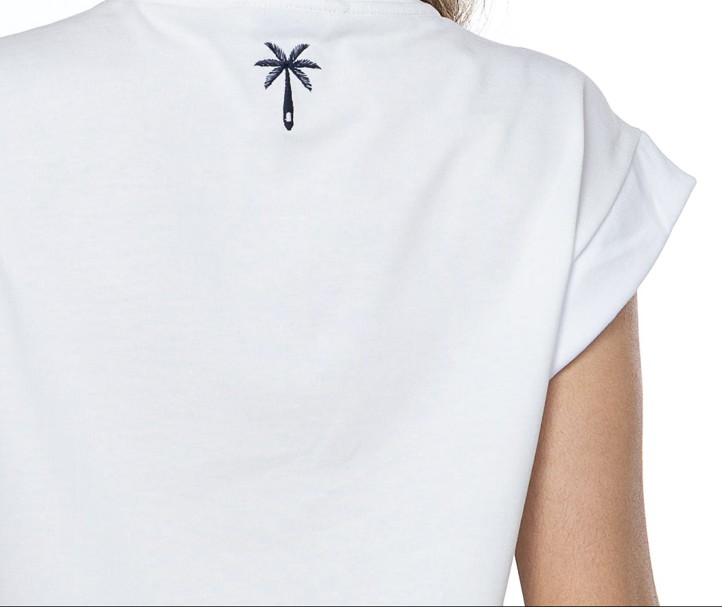 CAMISETA BÁSICA MANGA SISA BLANCA