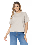 CAMISETA BOXY FIT MANGA CORTA BEIGE