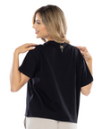 CAMISETA BOXY FIT MANGA CORTA NEGRA