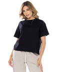 CAMISETA BOXY FIT MANGA CORTA NEGRA