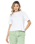 CAMISETA BOXY FIT MANGA CORTA BLANCA