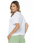 CAMISETA BOXY FIT MANGA CORTA BLANCA