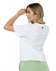 CAMISETA BOXY FIT MANGA CORTA BLANCA