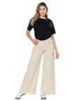 Pantalón Wide Leg Vainilla Ajustable En Cintura