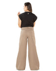 Pantalón Wide Leg Café Ajustable En Cintura