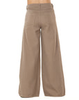 Pantalón Wide Leg Café Ajustable En Cintura