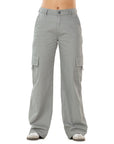 Pantalón Rígido Cargo Gris Claro