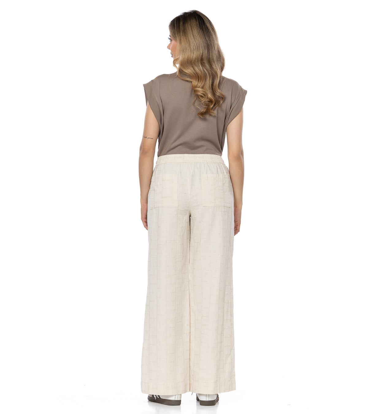 Pantalón Rígido Crudo Wide Leg