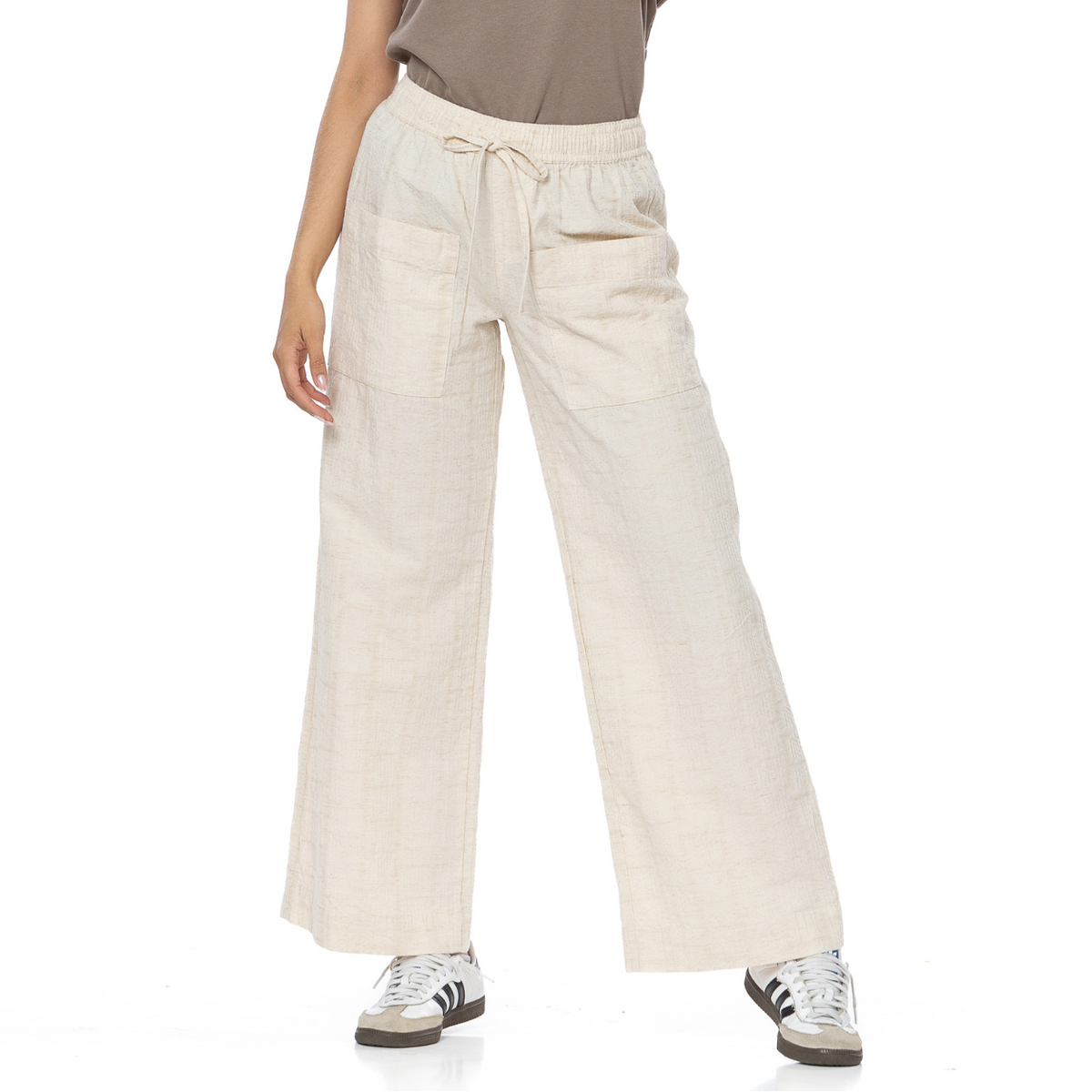 Pantalón Rígido Crudo Wide Leg