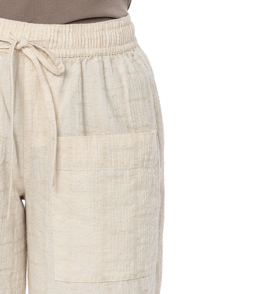 Pantalón Rígido Crudo Wide Leg