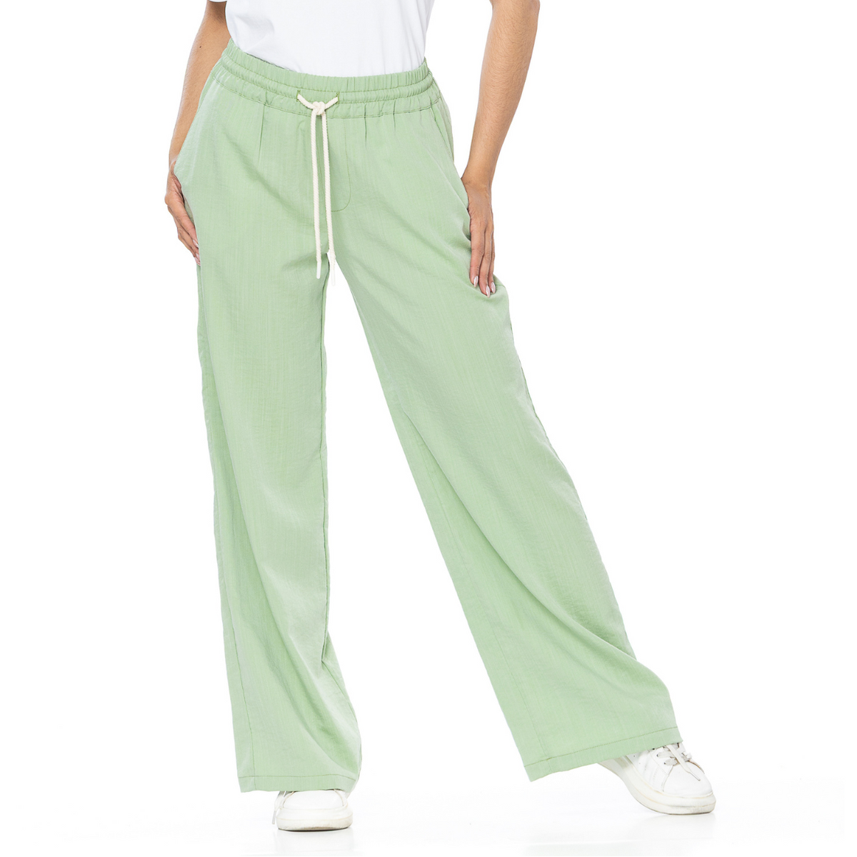 Pantalón Confort Verde Wide Leg Slim