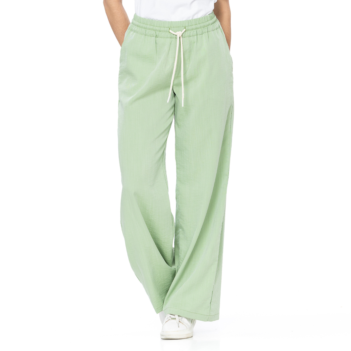 Pantalón Confort Verde Wide Leg Slim