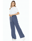 Pantalón Confort Azul Wide Leg Slim
