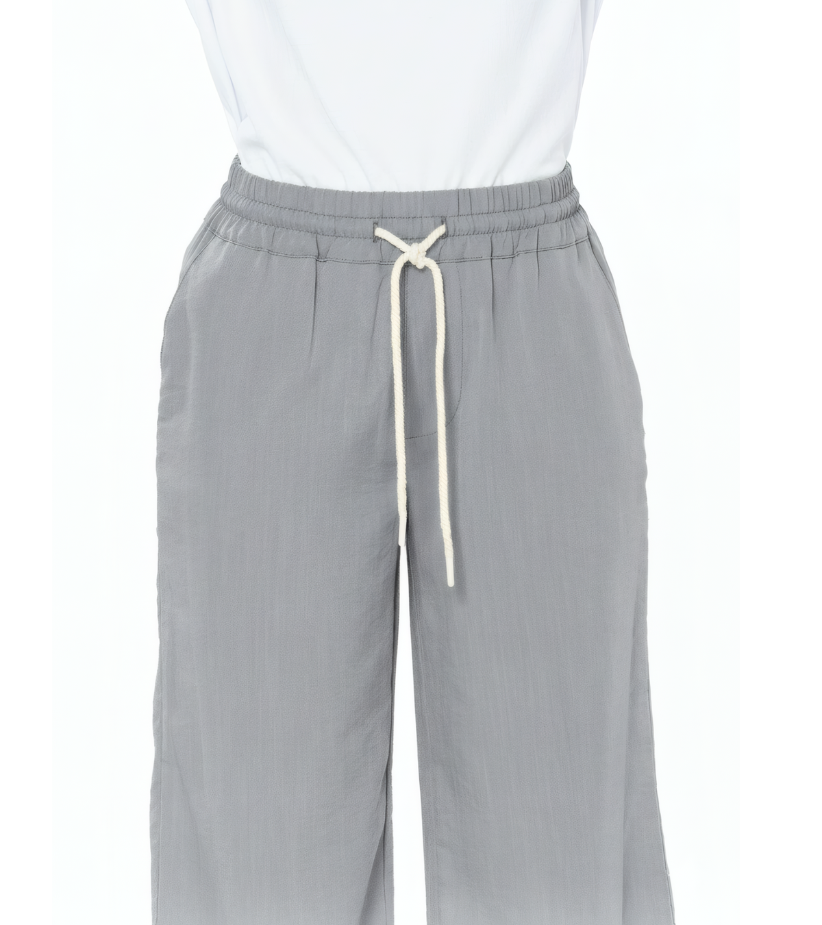 Pantalón Confort Gris Wide Leg Slim