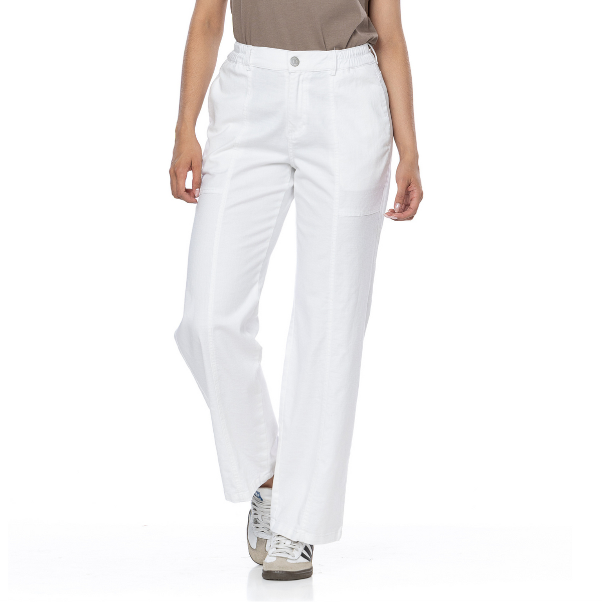 Jogger Stretch Blanco Bota Recta