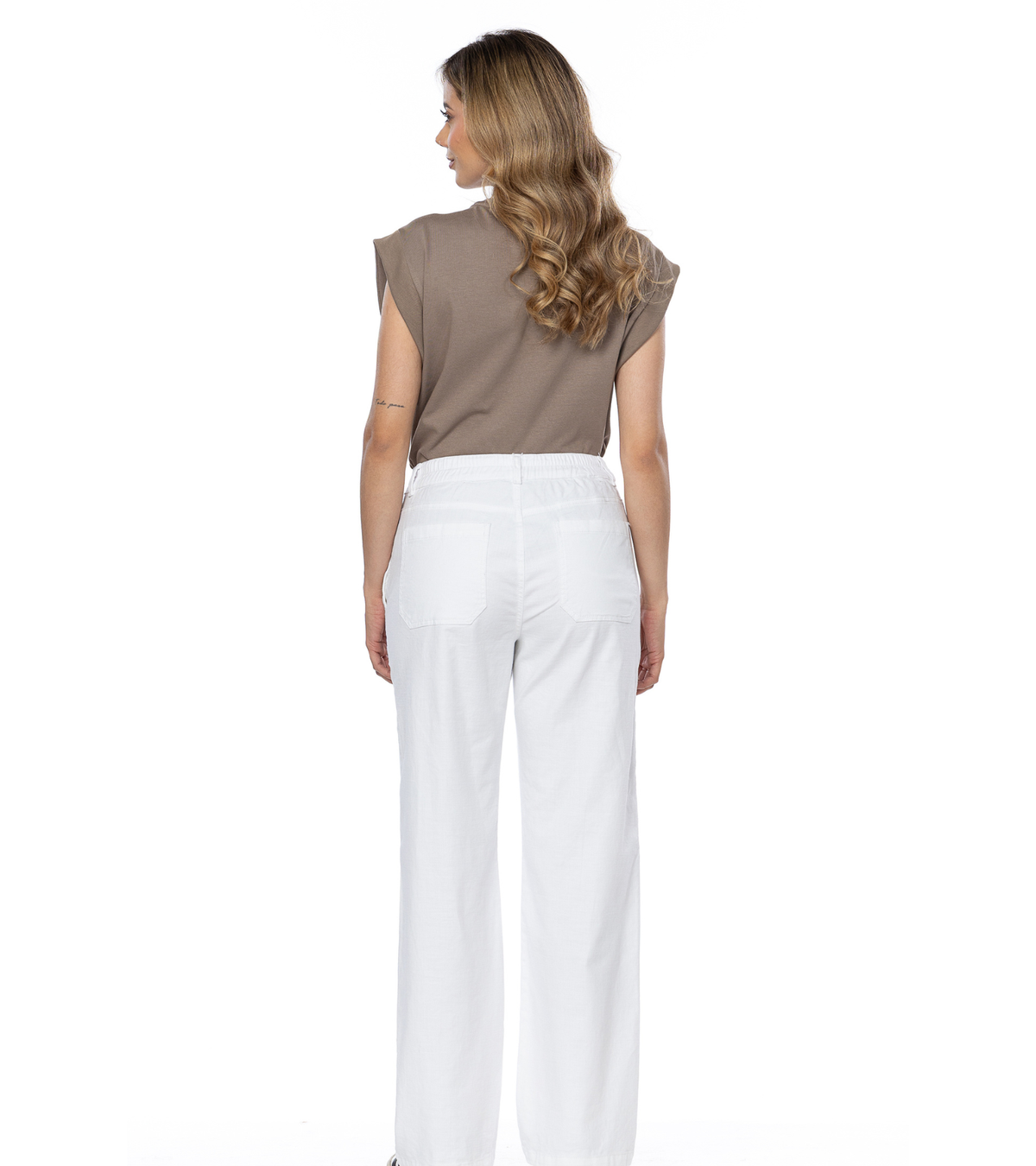 Jogger Stretch Blanco Bota Recta