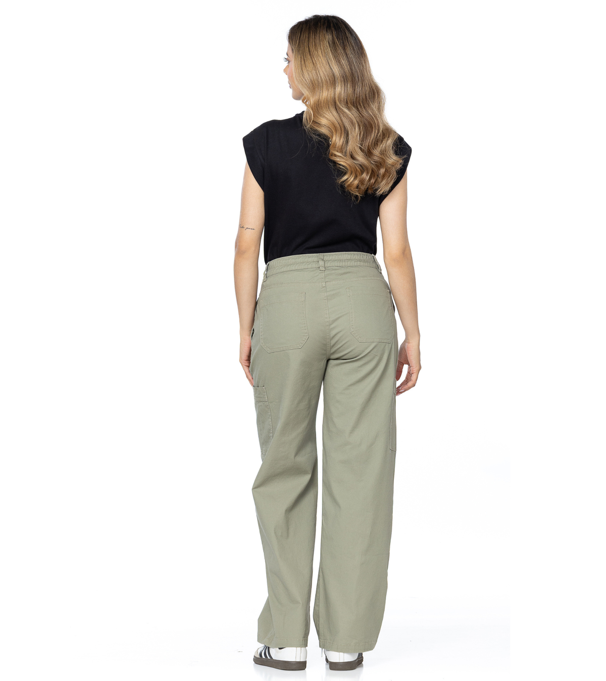 Jogger Stretch Verde Medio Bolsillo Costados