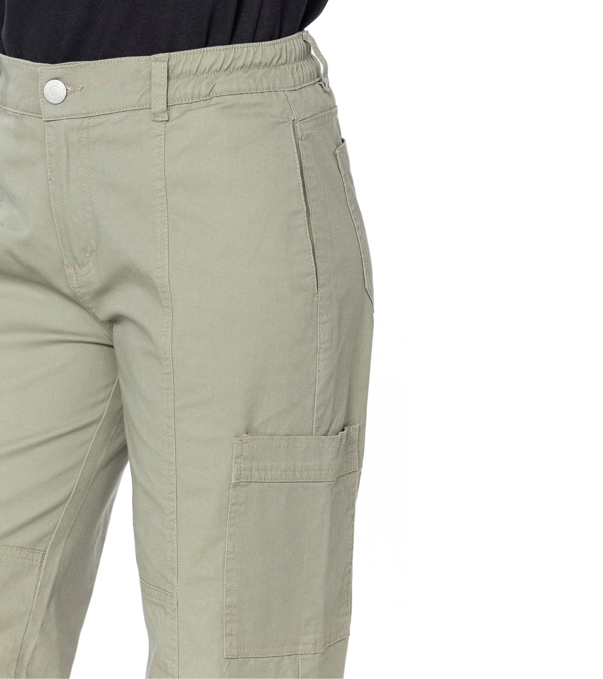 Jogger Stretch Verde Medio Bolsillo Costados