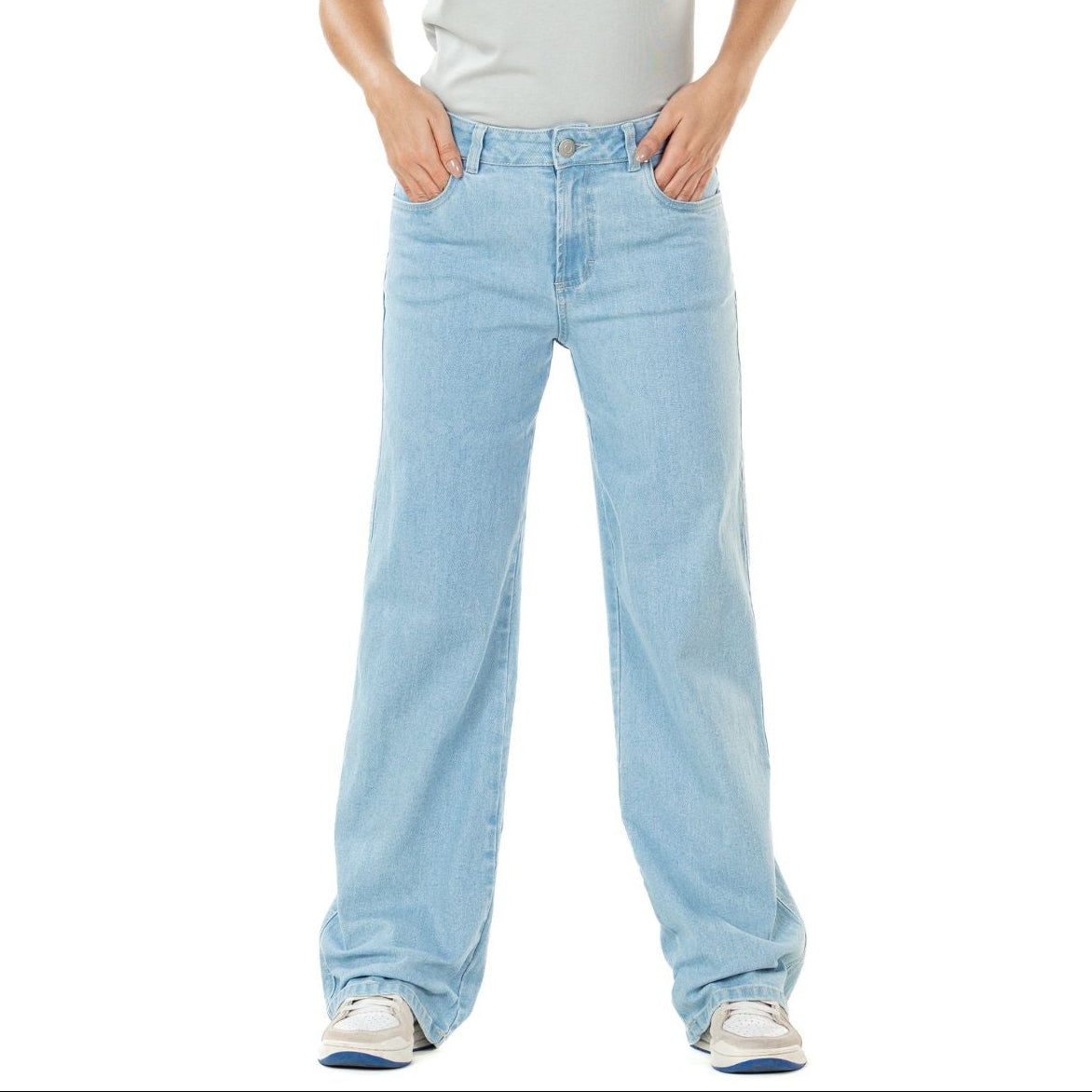 Jeans Stretch Azul Claro Wide Leg