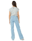 Jeans Stretch Azul Claro Wide Leg