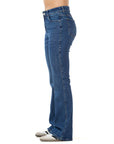 Jeans Stretch Azul Flare 5 Bolsillos Tiro Alto