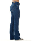 Jeans Stretch Azul Flare 5 Bolsillos Tiro Alto
