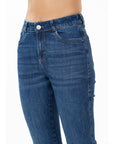 Jeans Stretch Azul Flare 5 Bolsillos Tiro Alto