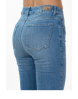 Jeans Stretch Azul Flare 5 Bolsillos Tiro Alto