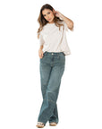 Jeans Stretch Azul Wide Leg Slim