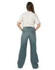 Jeans Stretch Azul Wide Leg Slim