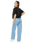 Jogger Rígido Azul Wide Leg Slim