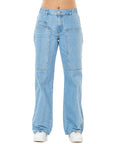 Jogger Rígido Azul Wide Leg Slim