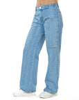 Jogger Rígido Azul Wide Leg Slim