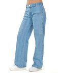 Jogger Rígido Azul Wide Leg Slim