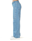 Jogger Rígido Azul Wide Leg Slim