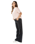 Pantalón Confort Negro Wide Leg Slim