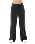 Pantalón Confort Negro Wide Leg Slim