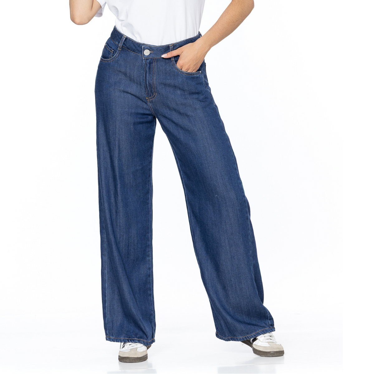 Jeans Confort Azul Oscuro Wide Leg