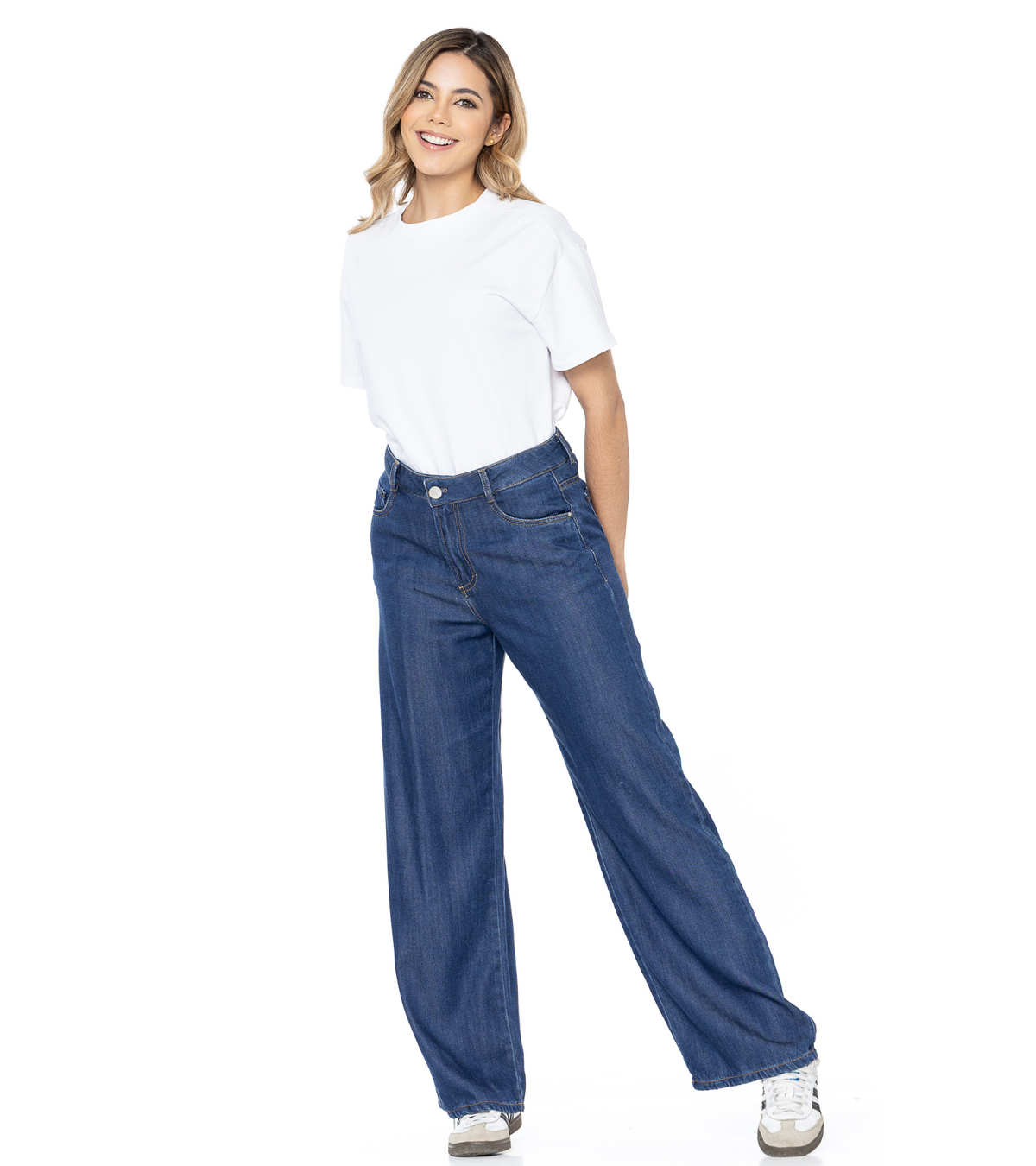 Jeans Confort Azul Oscuro Wide Leg