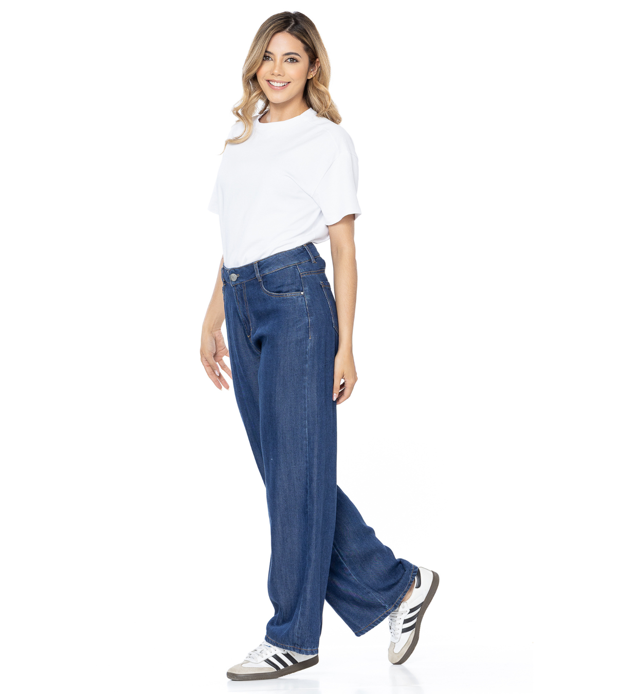 Jeans Confort Azul Oscuro Wide Leg