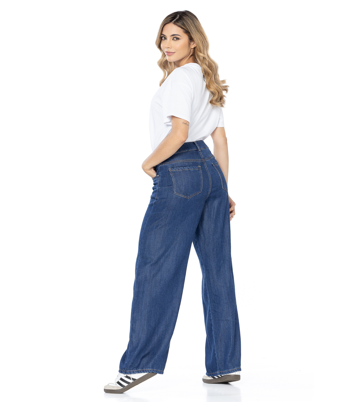 Jeans Confort Azul Oscuro Wide Leg