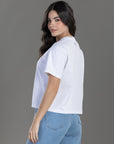 CAMISETA BOXY FIT MANGA CORTA BLANCA