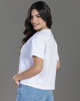 CAMISETA BOXY FIT MANGA CORTA BLANCA