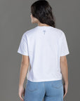 CAMISETA BOXY FIT MANGA CORTA BLANCA