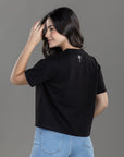 CAMISETA BOXY FIT MANGA CORTA NEGRA