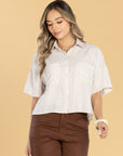 Blusa Oversize Arena Cuello Camisero