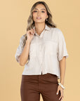 Blusa Oversize Arena Cuello Camisero
