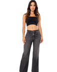 Jean Flare Tiro Alto Negro